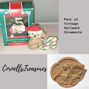 2 Vintage Hallmark Keepsake Ornaments  5th Christmas and Heavenly Angels